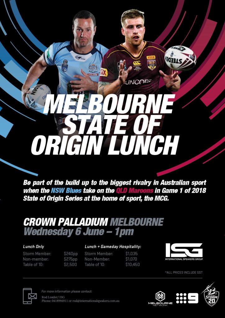 Melbourne State Of Origin Lunch