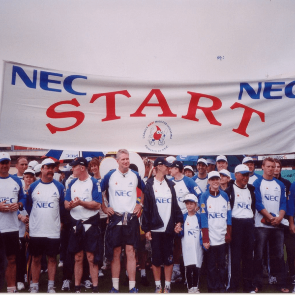 Start banner for Deano's walk to leukaemia in 2003.
